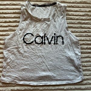 Calvin Klein White Crop Muscle Tee